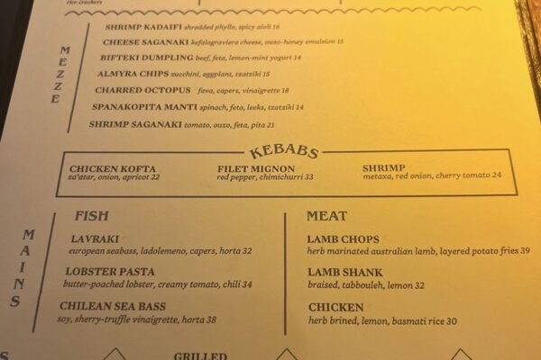 Almyra Restaurant Menu: Dive into Elevated Greek Flavors